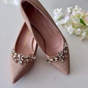 Olivia Stunning Antique Crystal & Gold Shoe Clips Wedding Bridal Party Shoe Clips